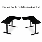 L-alakú hárommotoros állítható íróasztal, E3L, 125 kg teherbírás, 60-123cm magasságállítás, Jobb- és balkezes kialakításhoz is