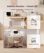 Q3 multifunkciós, stílusos állóasztal fiókokkal