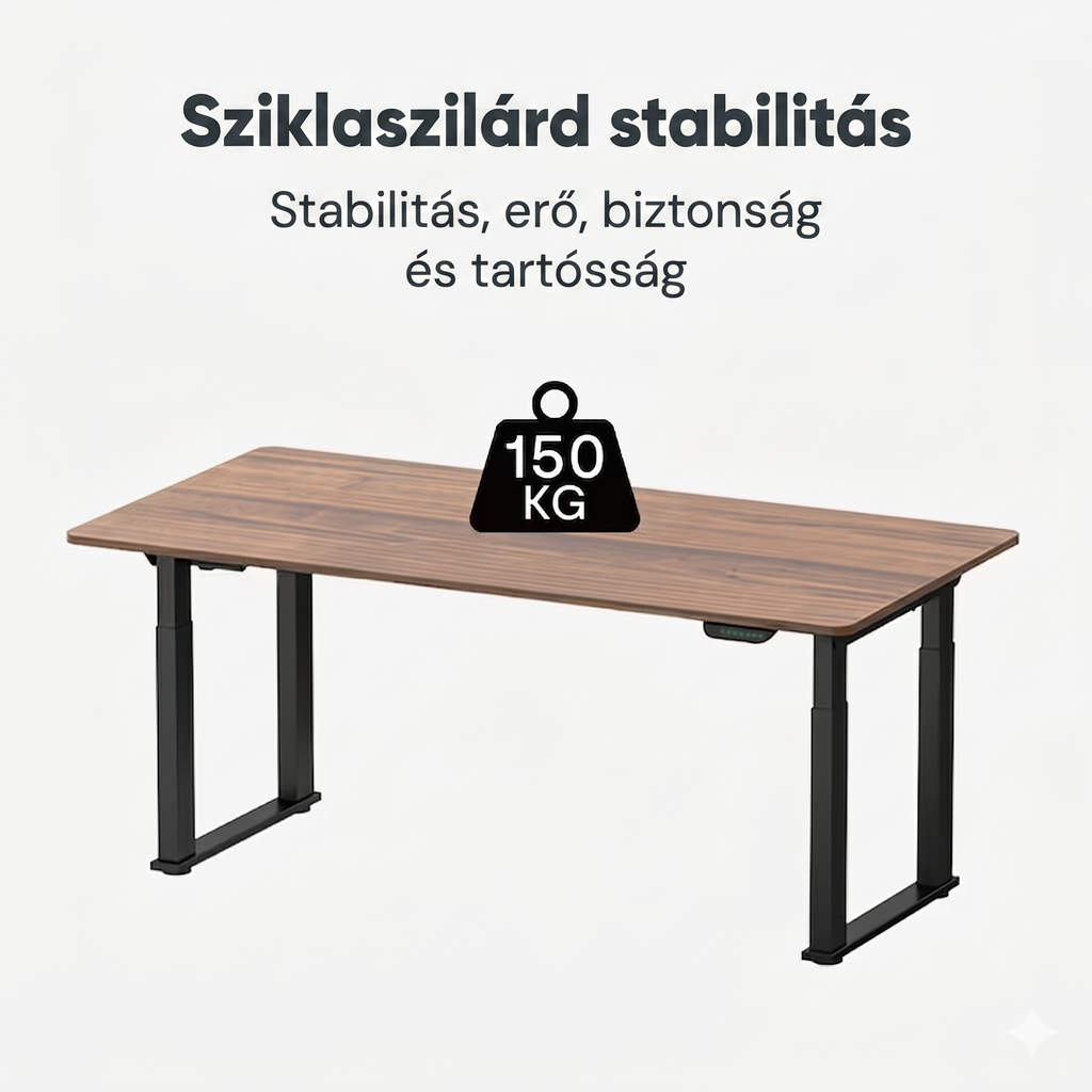 Négylábú elektromos magasságállítható íróasztal láb E2Q, 2 motorral, 150kg teherbírással
