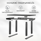 QS2 Kétmotoros elektromos állóasztal, 4 lábú, állítható magasságú, illesztett asztallappal