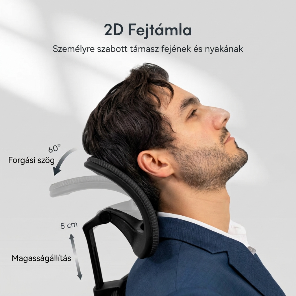 Ergonomikus irodai szék, OC3, 2D kartámasz, Hálós
