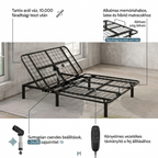 EB01 Elektromosan állítható fém ágykeret, 90 × 200 cm, 0–60° állítható fejrésszel, 3 magasságbeállítással (8/15/23 cm)