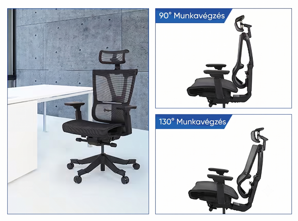 4D-ben teljesen állítható ergonomikus irodai szék OC19B