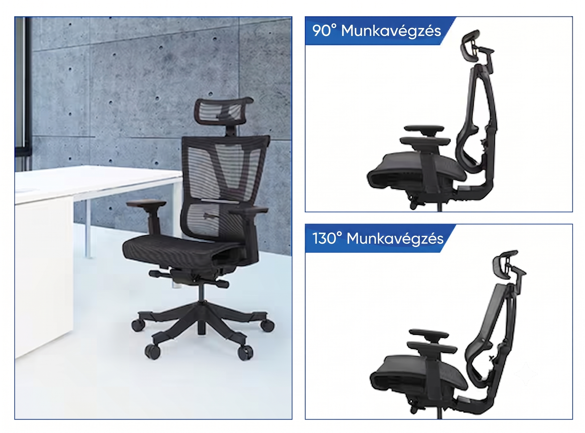 4D-ben teljesen állítható ergonomikus irodai szék OC19B