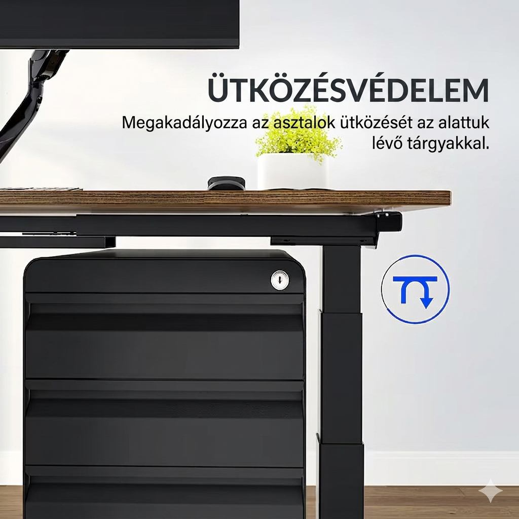 Prémium Elektromos Íróasztal Láb E7H , 68-133cm Állítható, Kétmotoros, 125 kg Teherbírás, LED érintőképernyő, 4 memóriahely, USB töltőport