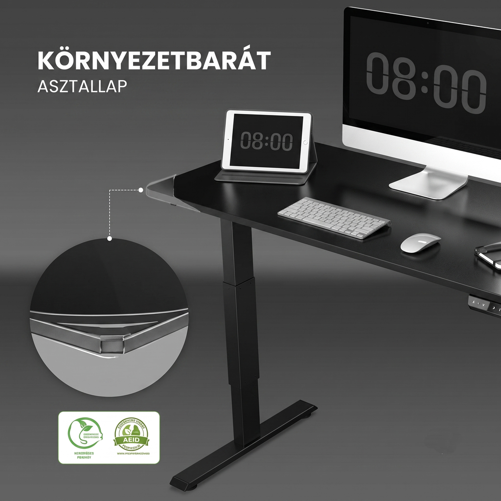 Elektromos íróasztal EG1, Egyrészes asztallap, Állítható magasság (70–120 cm)
