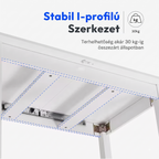 Bővíthető étkezőasztal DT1, 110–150 × 70 cm, I-gerendás szerkezettel és lamellás kialakítással