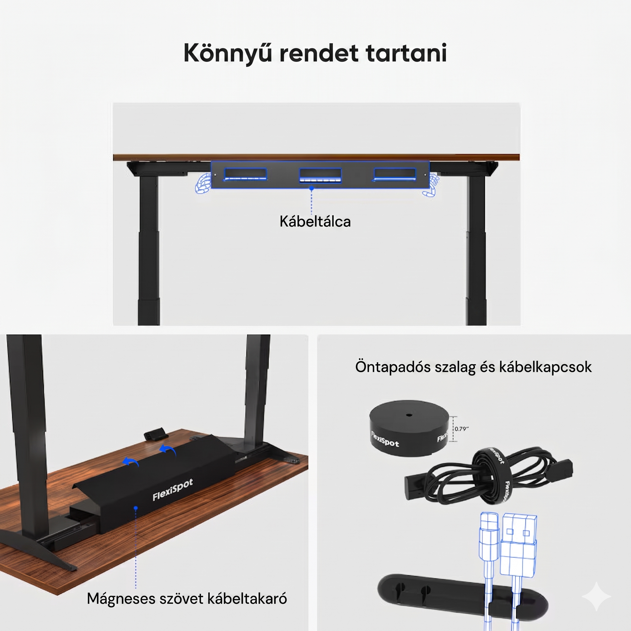Prémium Elektromos Íróasztal Láb E7 Pro, 63.5-128.5cm Állítható, Kétmotoros, 160 kg Teherbírás, LED érintőképernyő, 4 memóriahely, USB töltőport