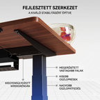 Prémium Elektromos Íróasztal Láb E7 Pro, 63.5-128.5cm Állítható, Kétmotoros, 160 kg Teherbírás, LED érintőképernyő, 4 memóriahely, USB töltőport