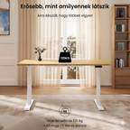 Elektromos Íróasztal ovális Láb E8, 60-125cm Állítható, Kétmotoros, 125 kg Teherbírás, LED érintőképernyő, 4 memóriahely, USB töltőport