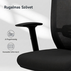 Ergonomikus irodai szék, OC3, 2D kartámasz, Hálós