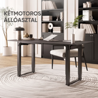 QS2 Kétmotoros elektromos állóasztal, 4 lábú, állítható magasságú, illesztett asztallappal