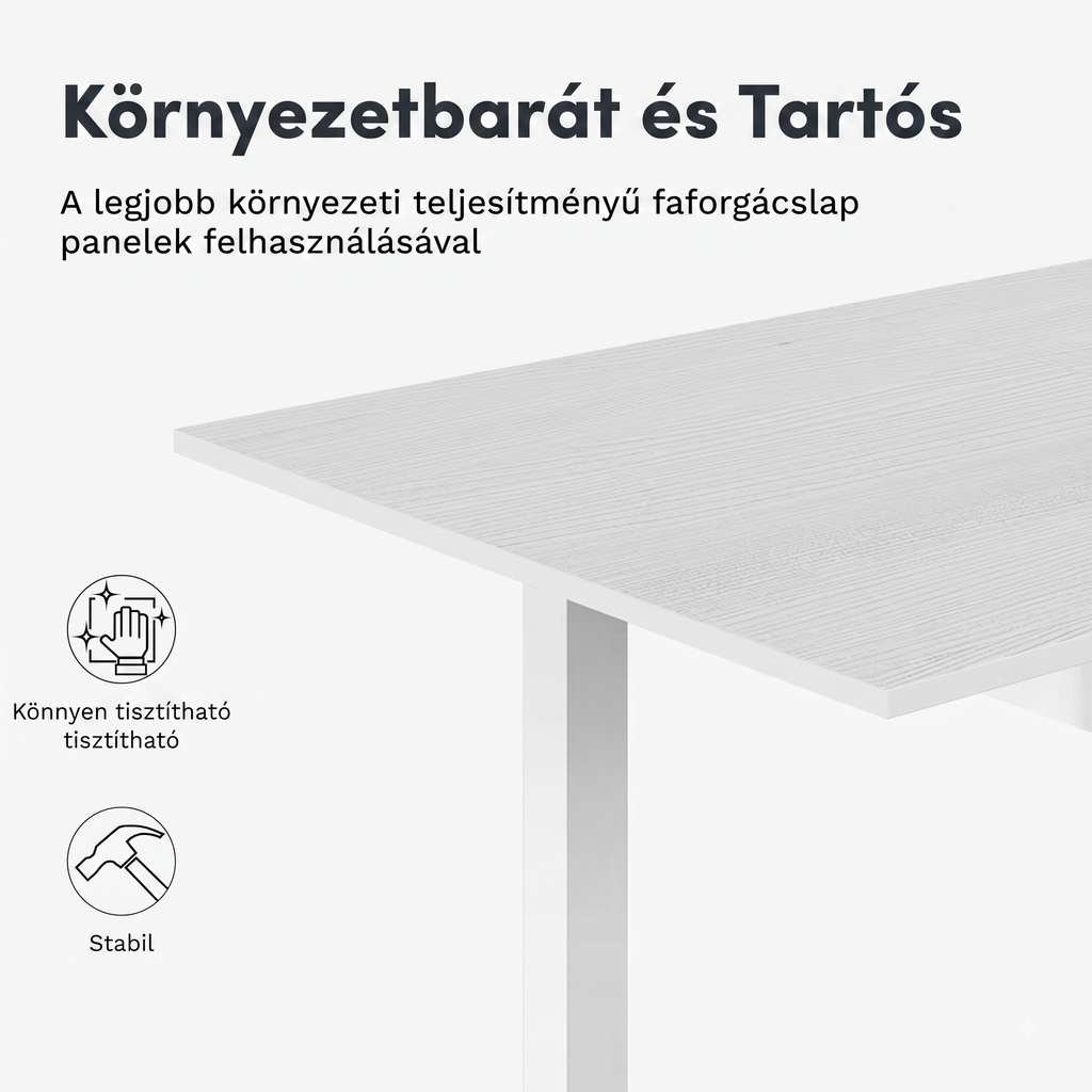 Bővíthető étkezőasztal DT1, 110–150 × 70 cm, I-gerendás szerkezettel és lamellás kialakítással