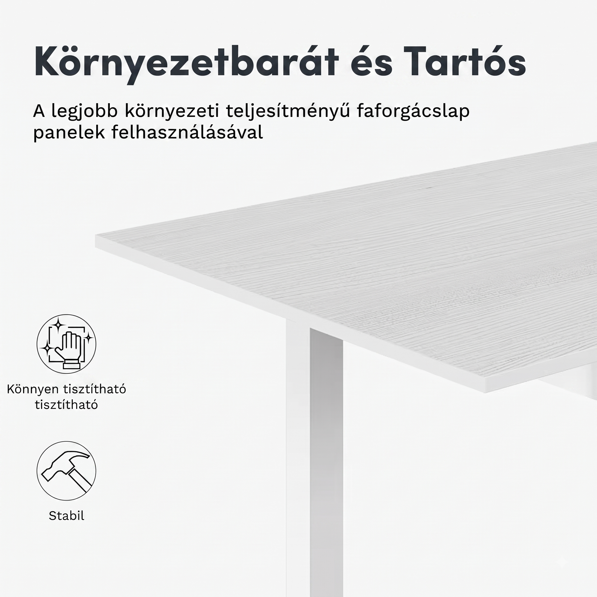 Bővíthető étkezőasztal DT1, 110–150 × 70 cm, I-gerendás szerkezettel és lamellás kialakítással