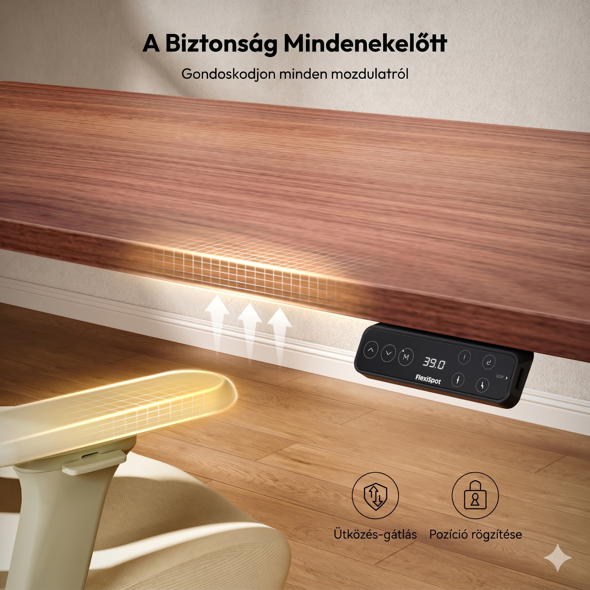 Prémium Elektromos Íróasztal Láb E7 Pro, 63.5-128.5cm Állítható, Kétmotoros, 160 kg Teherbírás, LED érintőképernyő, 4 memóriahely, USB töltőport