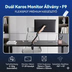 Állítható monitortartó F9, 17 - 36 hüvelykes kijelzőkhöz