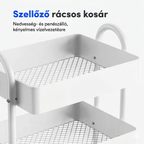 Három szintes tárolókocsi RW1W, Fehér – görgős, irodai és otthoni használatra