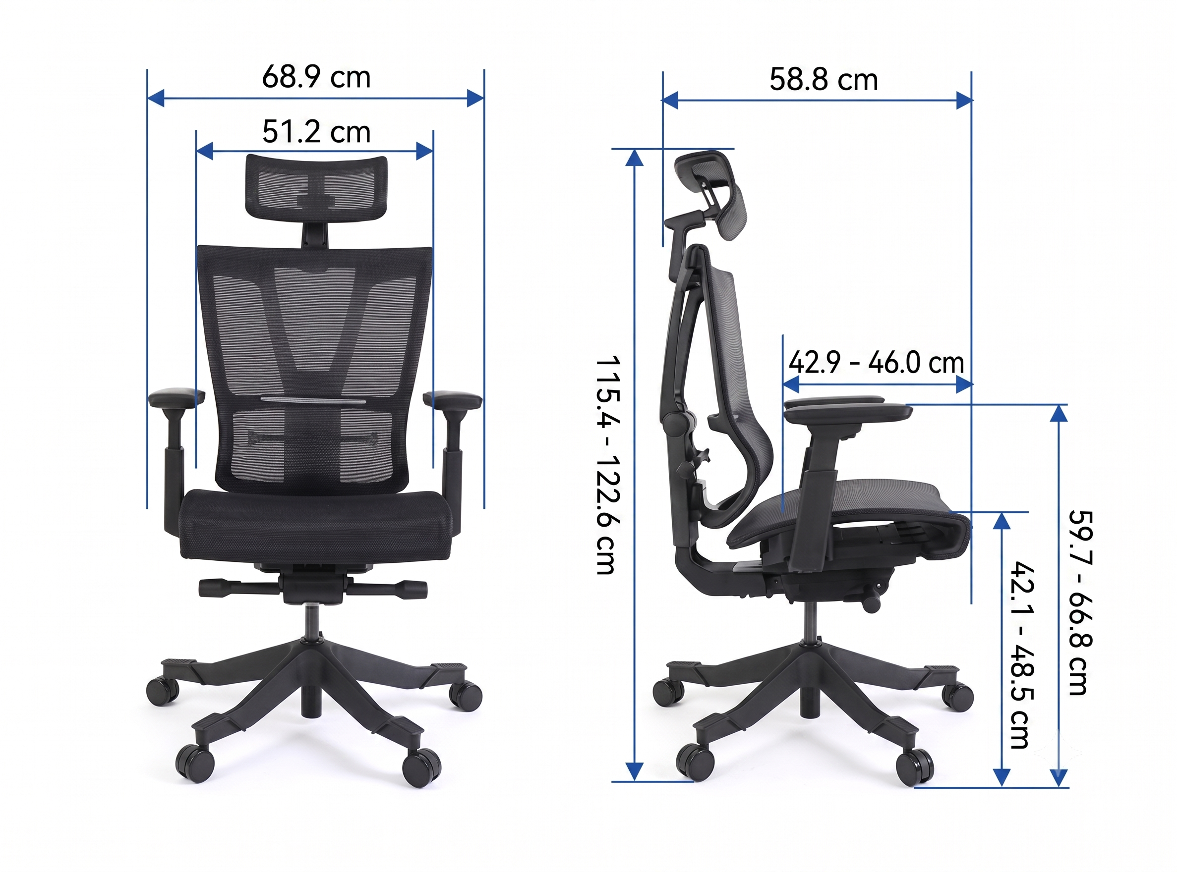 4D-ben teljesen állítható ergonomikus irodai szék OC19B