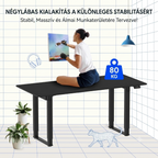 QS2 Kétmotoros elektromos állóasztal, 4 lábú, állítható magasságú, illesztett asztallappal