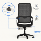 Ergonomikus irodai szék, íróasztali szék, OC16, stílusos, elasztomer hálós anyag, lélegző, deréktámasz, rögzítő funkció, állítható hintázás, állítható ülésmagasság, csendes görgők