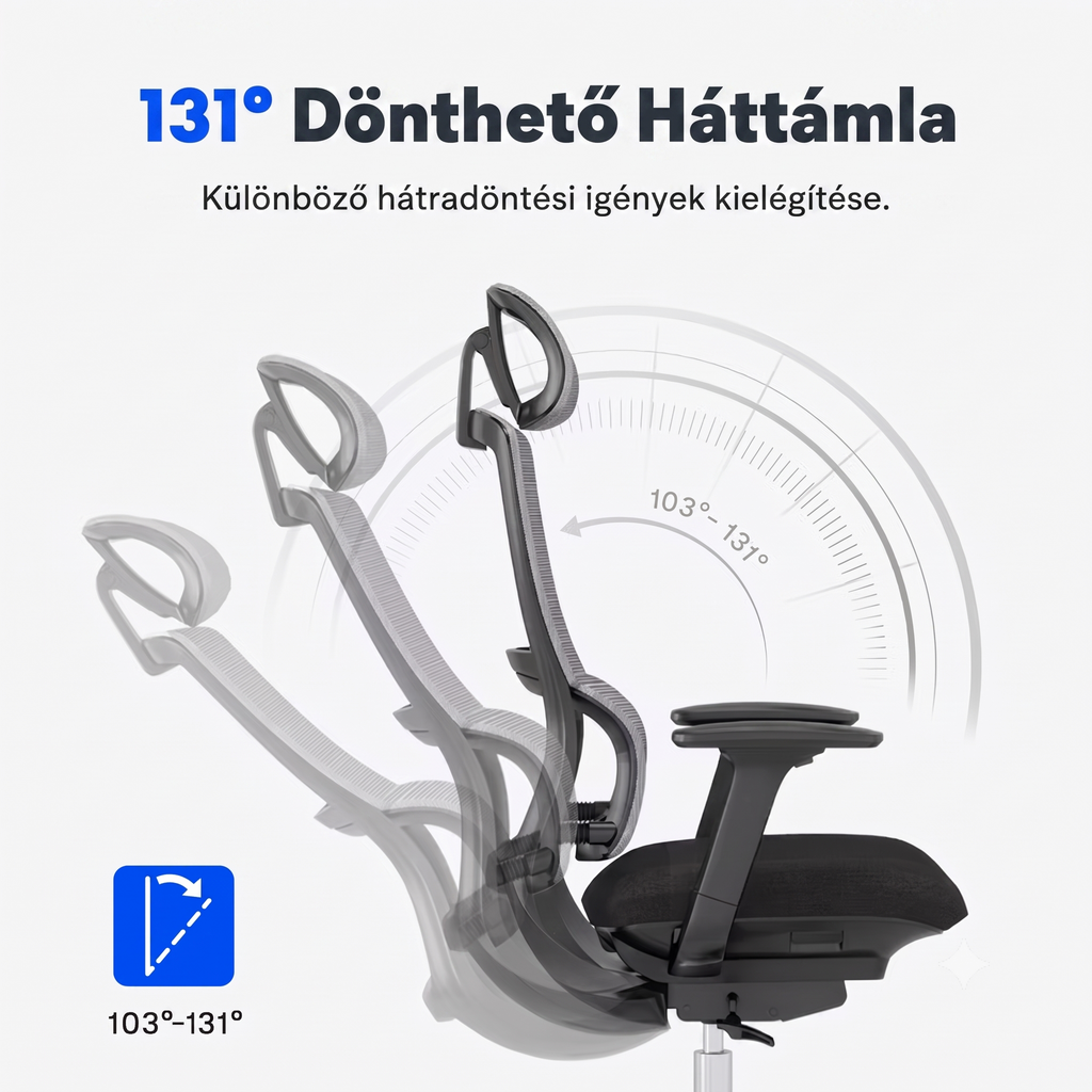 Ergonomikus irodai szék BS2, S-Alakú Kialakítás & Dupla Háttámla