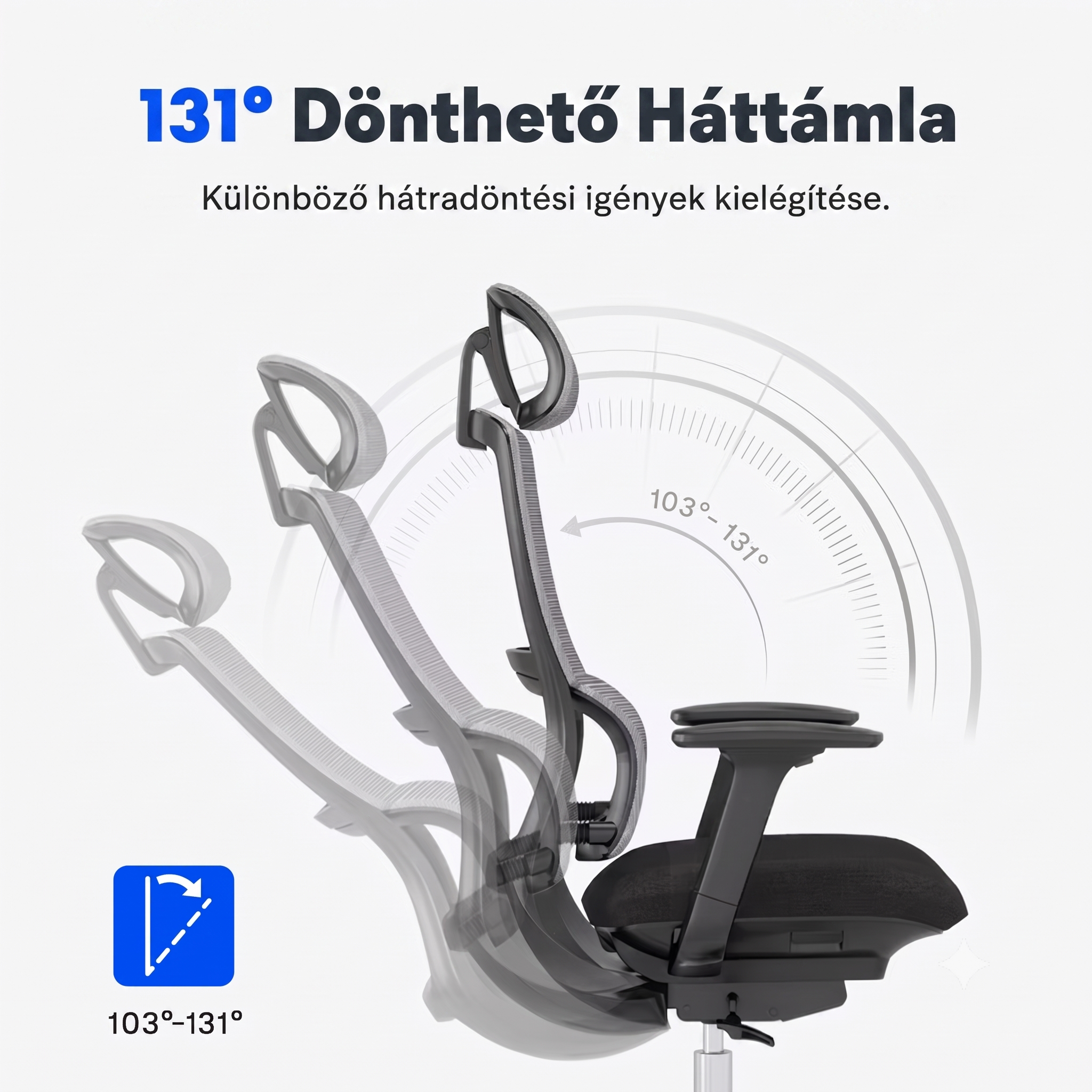 Ergonomikus irodai szék BS2, S-Alakú Kialakítás & Dupla Háttámla