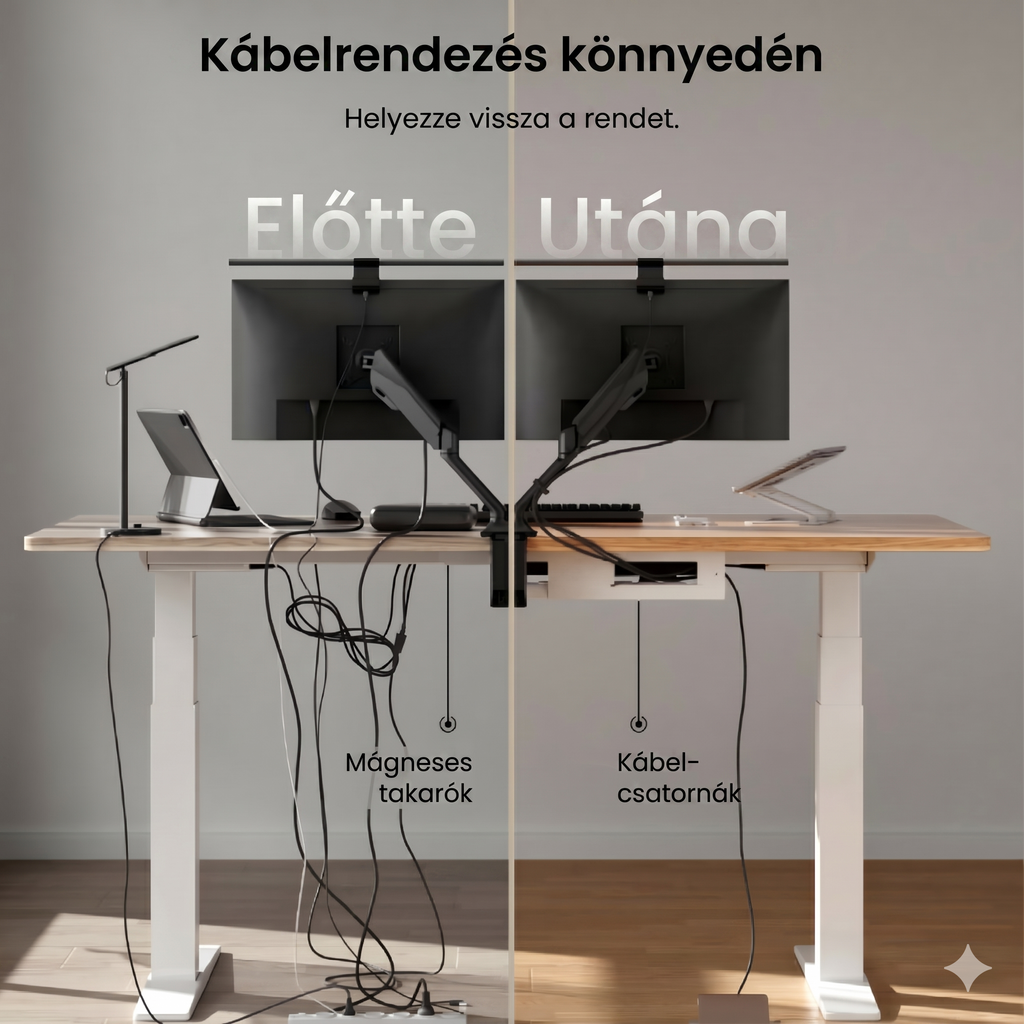 Prémium Elektromos Íróasztal Láb E7 Pro, 63.5-128.5cm Állítható, Kétmotoros, 160 kg Teherbírás, LED érintőképernyő, 4 memóriahely, USB töltőport