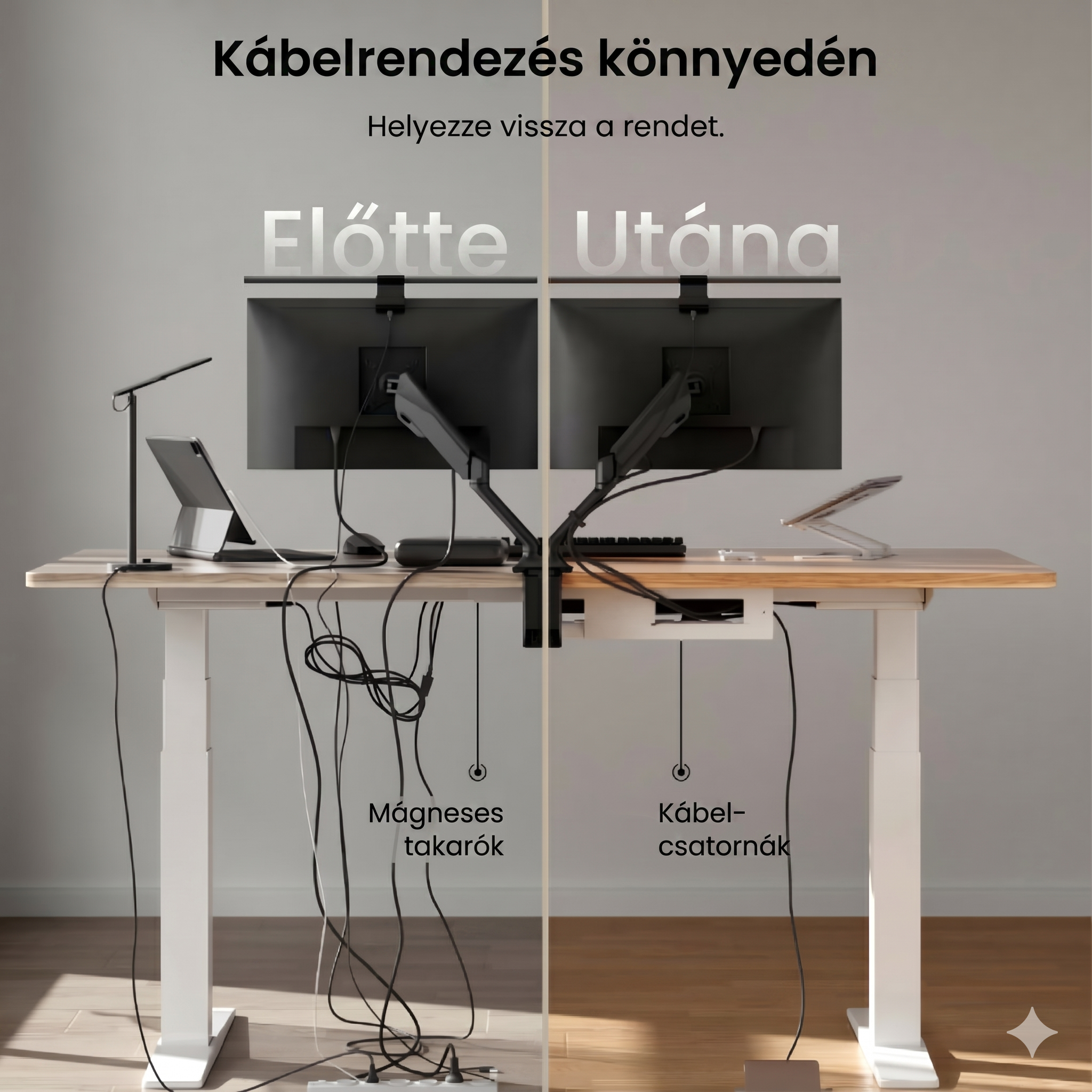 Prémium Elektromos Íróasztal Láb E7 Pro, 63.5-128.5cm Állítható, Kétmotoros, 160 kg Teherbírás, LED érintőképernyő, 4 memóriahely, USB töltőport