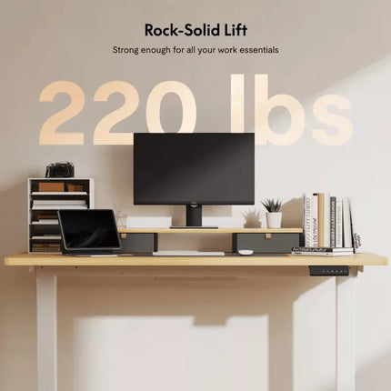 Elektromos Íróasztal Láb E5, 60-125cm Állítható, Kétmotoros, 120 kg Teherbírás, Memóriagombokkal