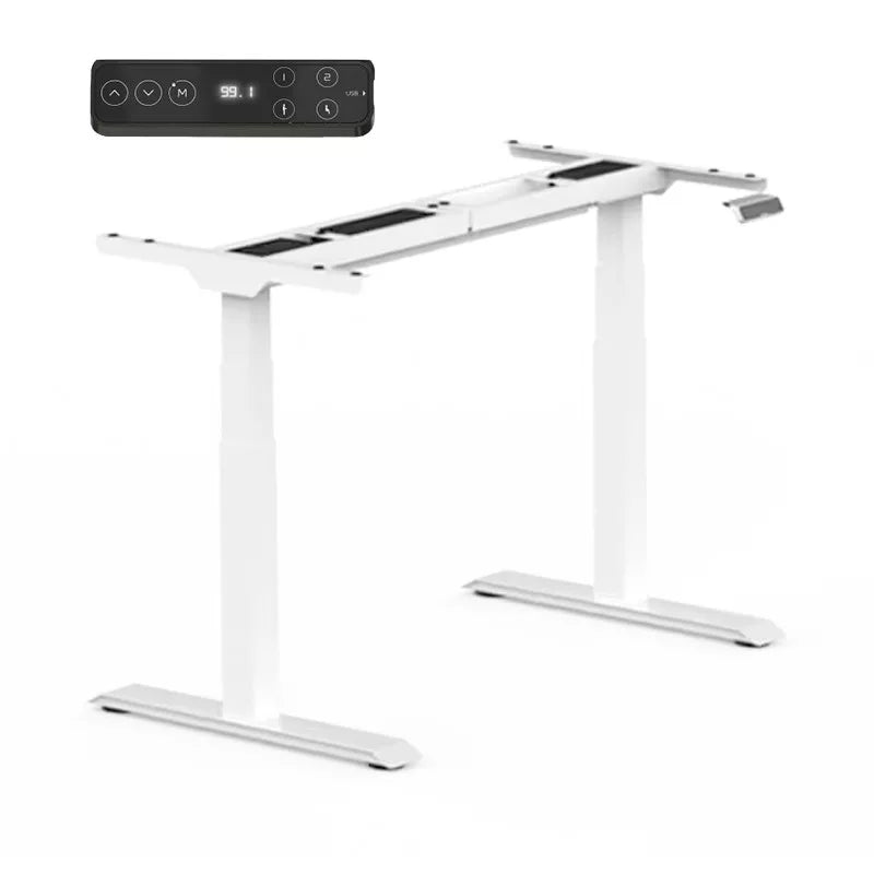 Prémium Elektromos Íróasztal Láb E7, 58-123cm Állítható, Kétmotoros, 125 kg Teherbírás, LED érintőképernyő, 4 memóriahely, USB töltőport