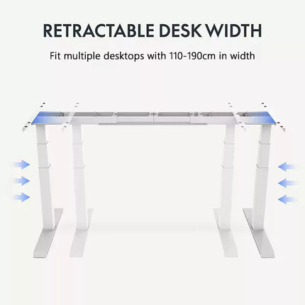Elektromos Íróasztal Láb E7, 58-123cm Állítható, Kétmotoros, 125 kg Teherbírás, LED érintőképernyő, 4 memóriahely, USB töltőport