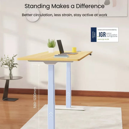 Elektromos Íróasztal Láb E7, 58-123cm Állítható, Kétmotoros, 125 kg Teherbírás, LED érintőképernyő, 4 memóriahely, USB töltőport