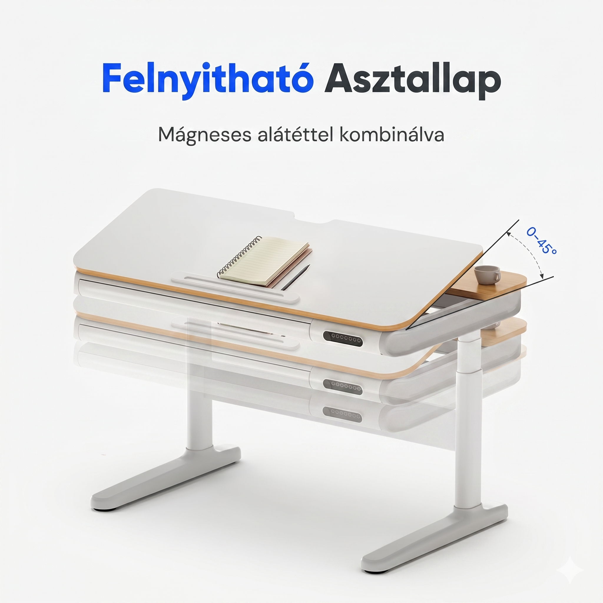 SD8 Elektromosan Állítható és Dönthető Tanulóasztal (120 cm)