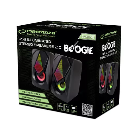 ESPERANZA EGS102 Boogie USB 2.0 Vezetékes Hangszórók LED Fénnyel