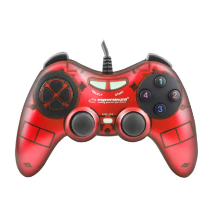 ESPERANZA EGG105R Fighter Játékvezérlő PC Kompatibilis, Red