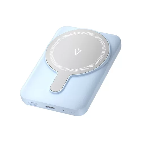Vention 20W Mágneses Vezeték Nélküli Powerbank 5000 mAh (USB-C + USB-C + Vezeték Nélküli) Töltöttség Indikátorral, Kék