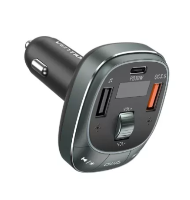 VENTION FFLB0 FM transzmitter USB-C+A+A töltővel