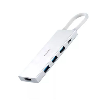Xiaomi 5-in-1 Type-C HUB, Multiport adapter, 3x USB-A, USB-C 100W PD, 4K 60Hz HDMI, Fém ház