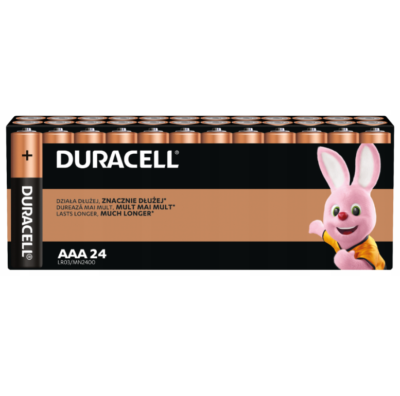 24x Duracell Basic LR03 AAA alkáli elem