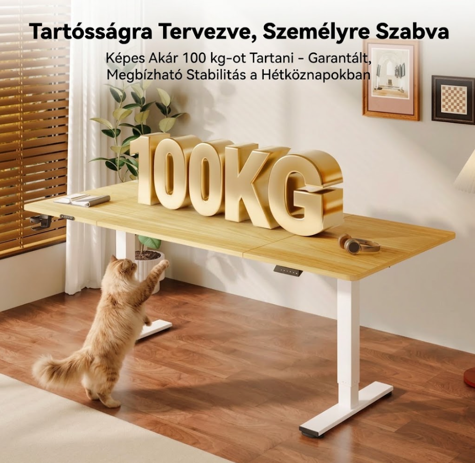 FQ1 elektromos állítható magasságú íróasztal, ülő-álló asztal, otthoni irodai asztal, memóriafunkciós intelligens vezérlőpanellel, több részes asztallappal