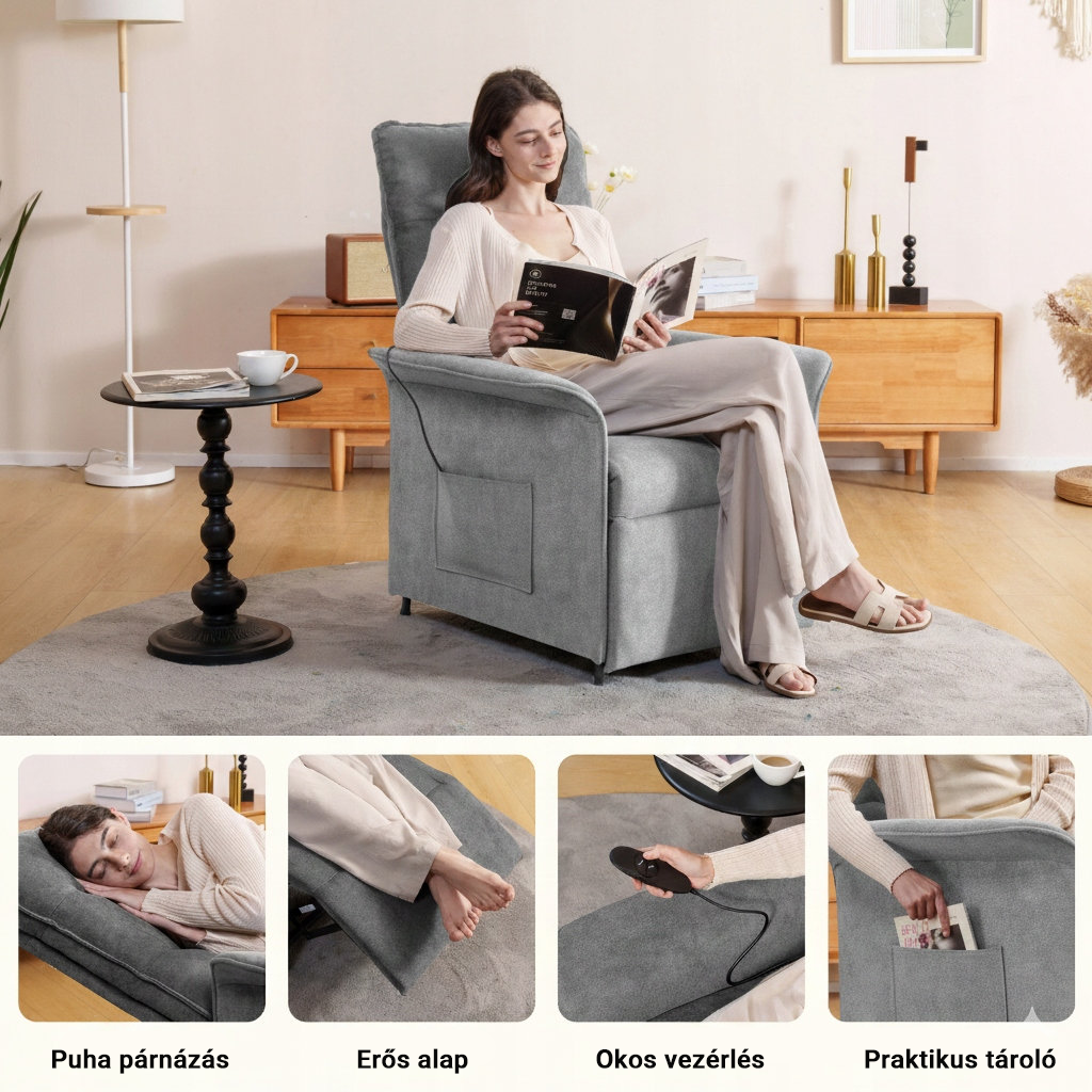 Elektromos relaxfotel X1 – állítható háttámlával