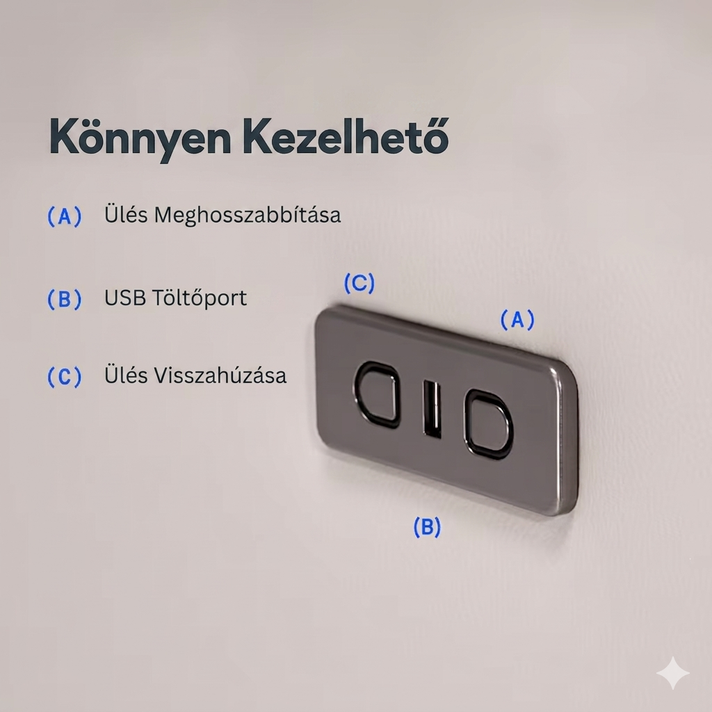 Elektromos Állítható relaxfotel X2, bőr– széles kartámasszal, USB-csatlakozóval