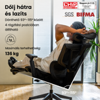 Prémium ergonomikus irodai szék C7-Air, Hálós – adaptív deréktámasz, állítható fejtámla és kartámasz, hosszú távú ülőmunkához