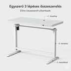 Comhar All-in-One elektromos állítható íróasztal fiókkal, 120x60cm USB-töltővel és memória panellel