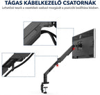 Állítható monitortartó S8 – csuklós kar, 17"-36" monitorhoz, VESA, 3-12 kg