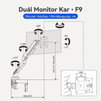 Állítható monitortartó F9, 17 - 36 hüvelykes kijelzőkhöz