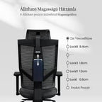 Ergonomikus irodai szék BS6 – fejlett ergonómiai kialakítás, állítható fejtámla és kartámasz, hálós háttámla, hosszú távú ülőmunkához