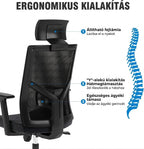 Ergonomikus irodai szék BS12, Lélegző szövet kárpit, hosszú üléshez tervezve