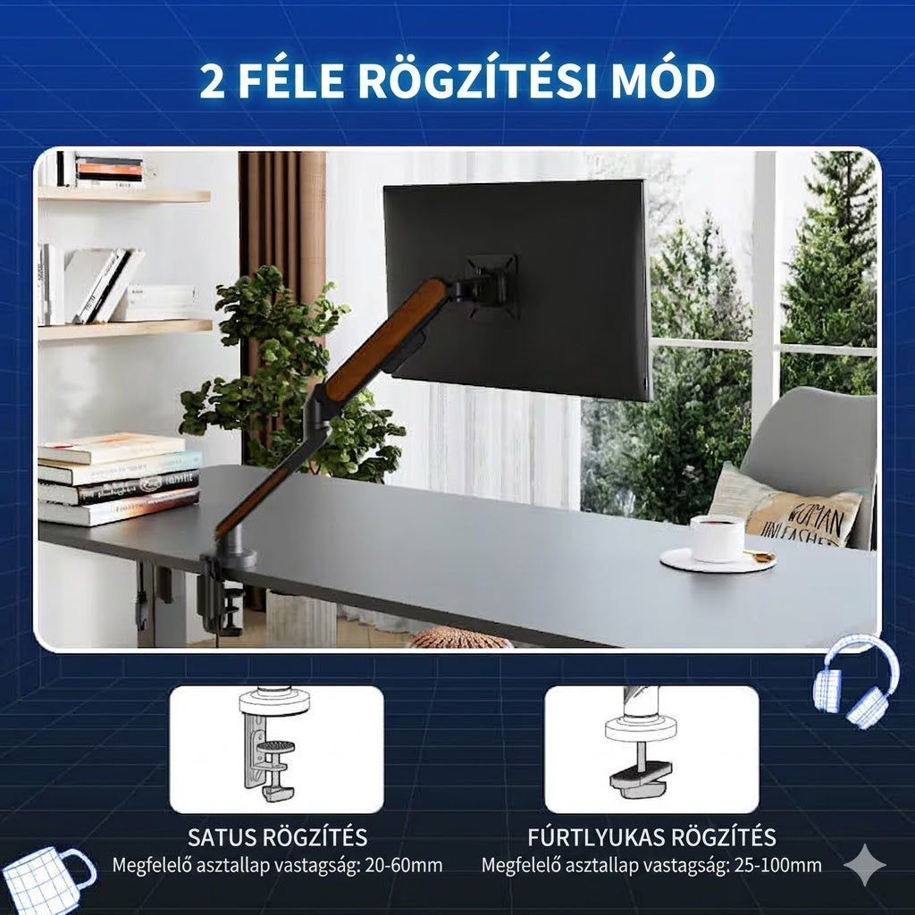 Állítható monitortartó F9, 17 - 36 hüvelykes kijelzőkhöz