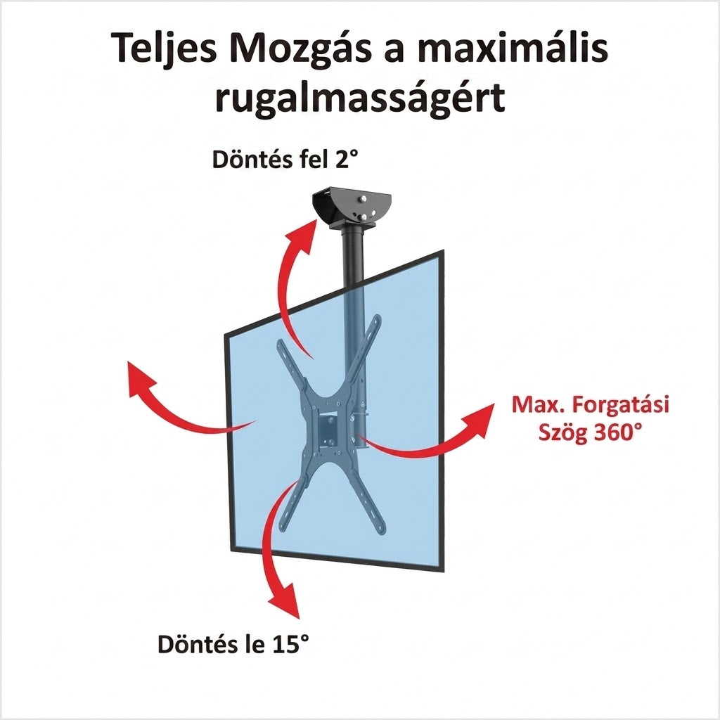 CM1 Állítható, dönthető, fali és mennyezeti TV-konzol (26"-55")
